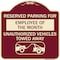Signmission Reserved Parking for Employee of the Month Unauthorized Vehicles Towed Away, A-DES-BU-1818-23111 A-DES-BU-1818-23111 - alternate 1